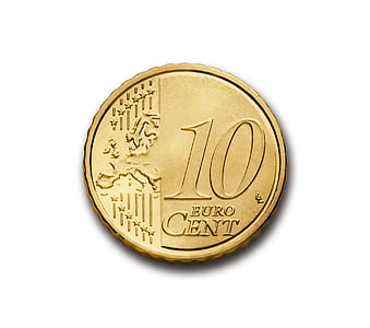 gold-colored 10 Euro cent coin thumbnail
