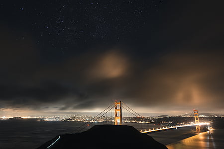 Golden Gate bridge under nighttime thumbnail