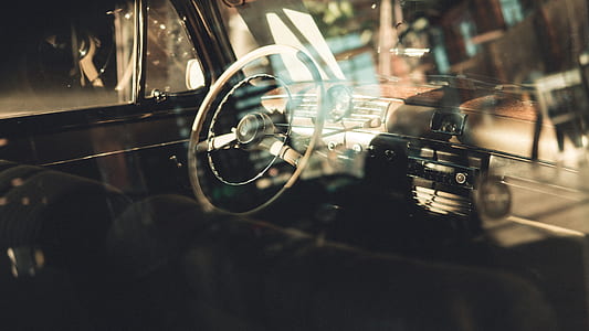 brown car steering wheel thumbnail