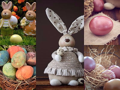 bunny figurine and egg collage thumbnail