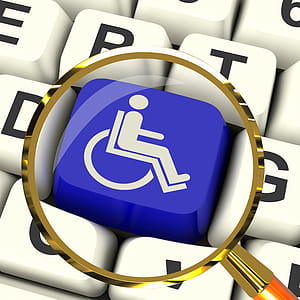Disabled Key Magnified Showing Wheelchair Access Or Handicapped thumbnail