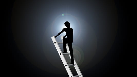 silhouette of man climbing ladder illustration thumbnail