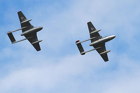 high-angle photo of two black jet planes thumbnail