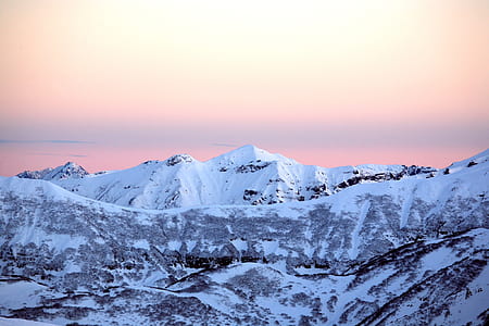 panoramic view of snowy mountains thumbnail