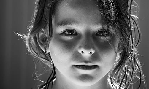 grayscale photography of girl thumbnail