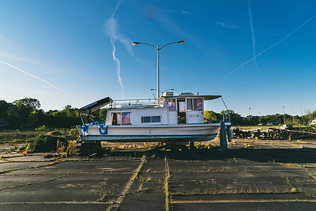 Boat on the parking lot in South Carolina thumbnail
