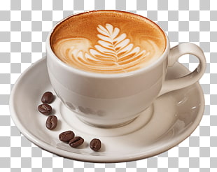 Coffee Espresso Cappuccino Tea Cafe, Cup coffee , latte served on white ceramic cup with saucer PNG clipart