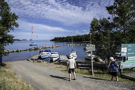 People at the Marina at Silver Isle, Sleeping Giant Provincial Park, Ontario thumbnail
