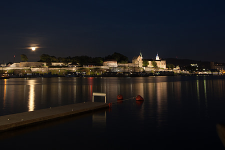 landscape photography of brown dock during nighttime thumbnail