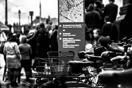grayscale photography of bikes thumbnail