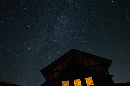 brown house during nighttime thumbnail