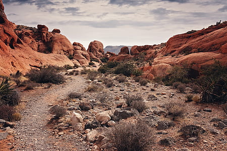 brown rock formation under white clouds at daytime thumbnail