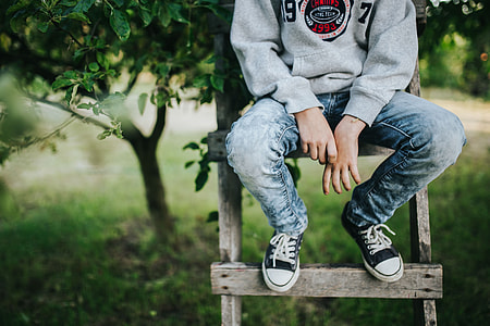 Young boy in the garden thumbnail