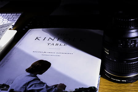White Book Beside Camera Lens thumbnail