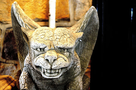 closeup photo of gray gargoyle statue thumbnail