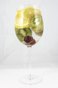 wine glass filled with sliced fruits thumbnail