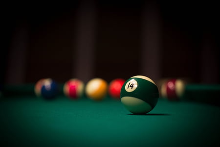 macro shot photography of #14 billi ard ball thumbnail