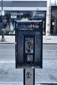 gray coin operated outdoor telephone thumbnail
