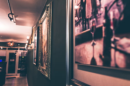 still life painting on wine bottle wall decpr thumbnail