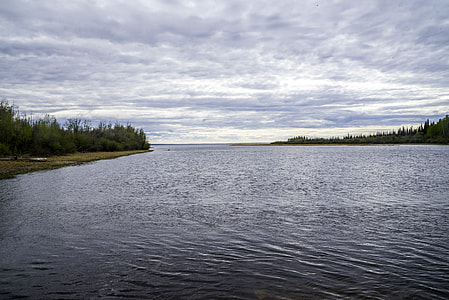 Looking and the mouth of the Kakisa River thumbnail