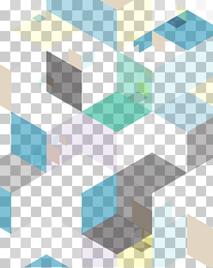 Geometry Gradient Euclidean Abstraction, Abstract geometric gradient block, blue, green, and brown PNG clipart