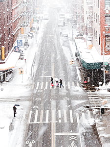 people walking on street during winter thumbnail
