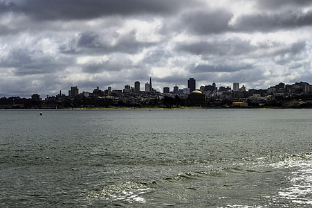 San Francisco skyline from Torpedo Wharf in the morning, California thumbnail
