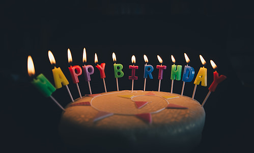 selective focus photography of happy birthday lighted candles on cake thumbnail