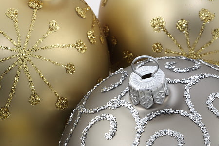 two gold and one silver baubles thumbnail