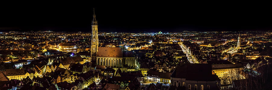 high-rise buildings at nighttime thumbnail