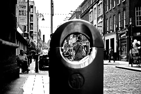 black-and-white, city, man, person thumbnail