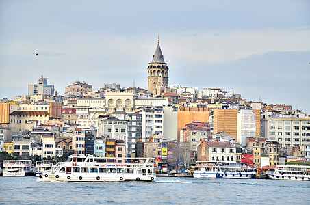 Skyline with buildings and Cityscape in Istanbul, Turkey thumbnail