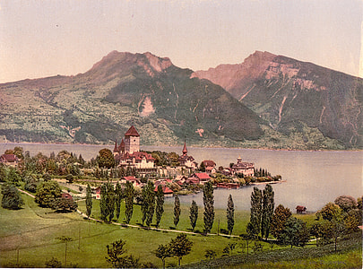 Spiez harbour and Lake Thun in Switzerland thumbnail