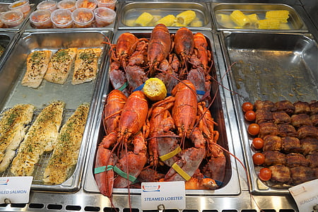 cooked lobsters in tray thumbnail