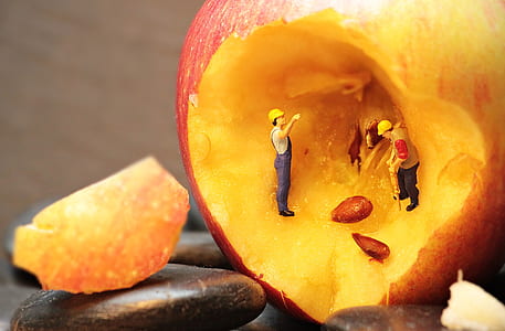 red apple with men figures thumbnail