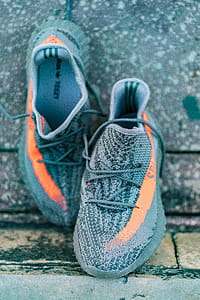 Pair of Gray Adidas Yeezy Boost 350 Shoes thumbnail