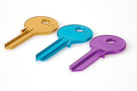 three gold, blue, and purple keys thumbnail