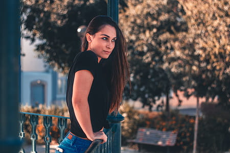 Woman Wearing Black Shirt thumbnail