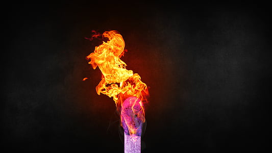 flaming stick with black background thumbnail