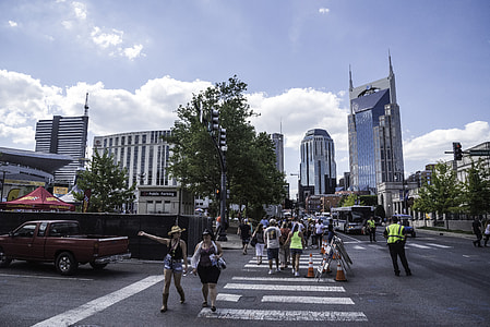 People Crossing the street in Downtown Nashville thumbnail