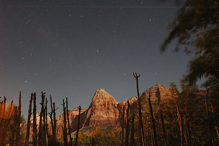 mountains and stars during sunset thumbnail