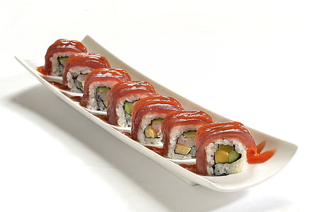 rectangular plate of uramaki thumbnail