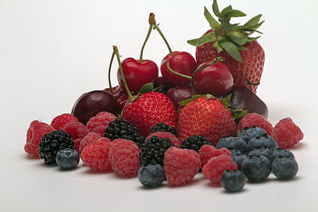 raspberries, cherries and straberries thumbnail