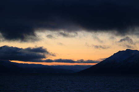 mountain illustration during sunset thumbnail