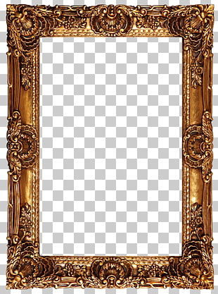 Frame Oil painting High-definition video, High-definition oil painting frame,Clear frame, brown photo frame illustration PNG clipart