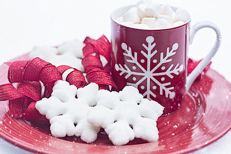 red and white ceramic coffee mug with round red ceramic plate thumbnail