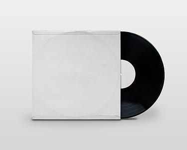 black vinyl record with white sleeve thumbnail
