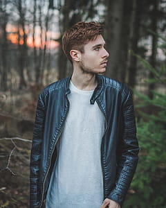 Photo of a Man Wearing Black Leather Jacket thumbnail