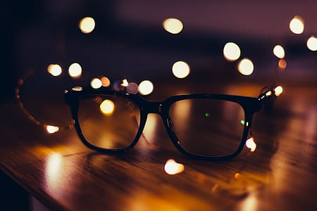 closeup photo of black framed eyeglasses thumbnail