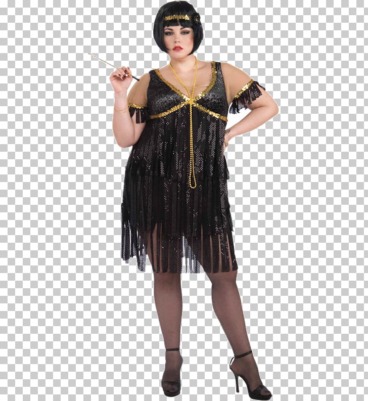 1920s flapper costume dress roaring twenties dress png clipart